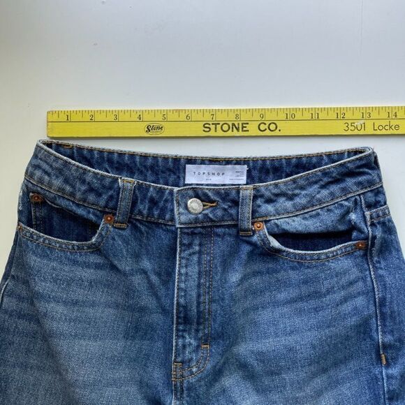 Topshop High Waist Mom Jeans in Medium Blue Wash, Size 28 - Picture 5 of 10